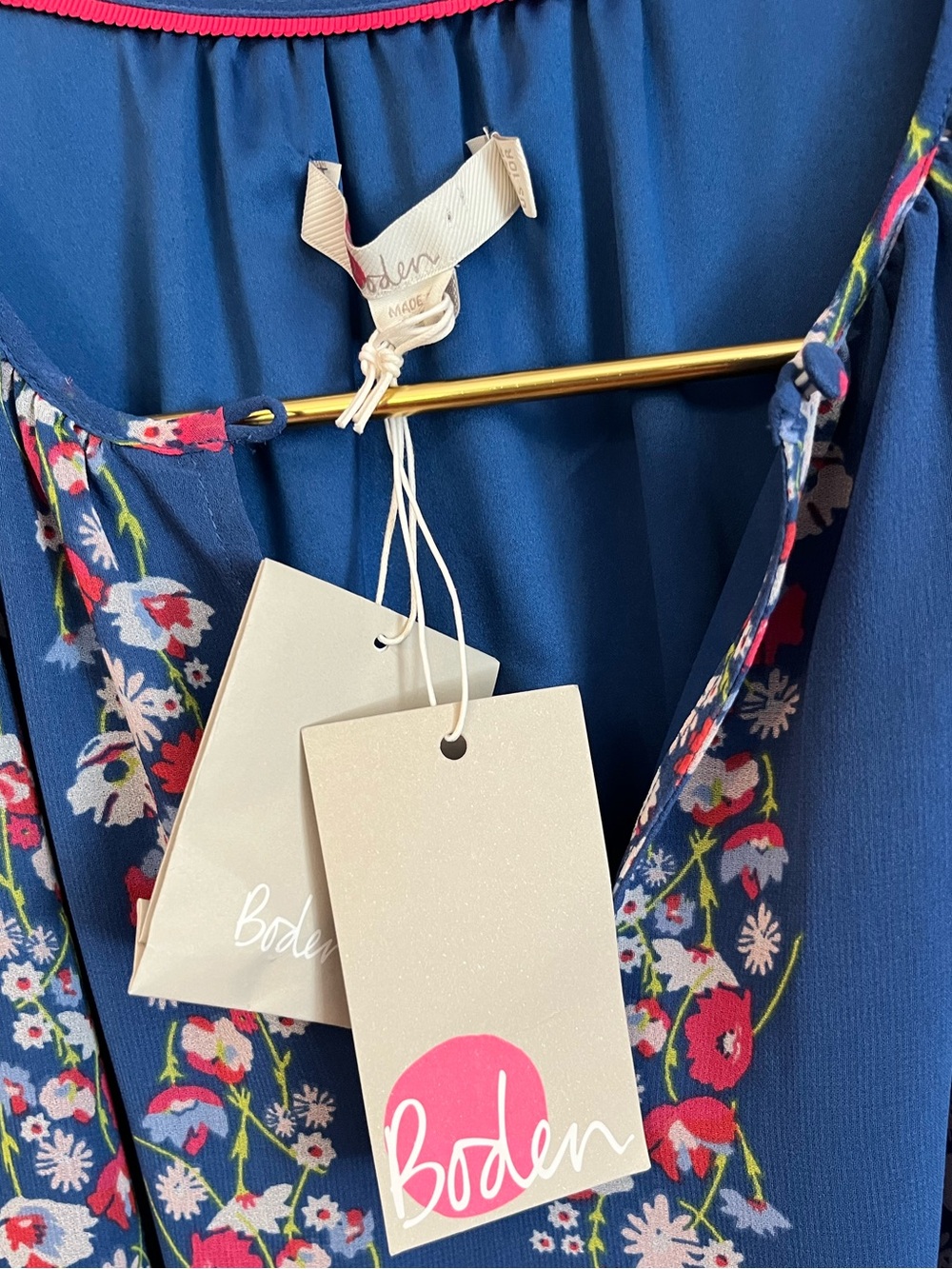 BODEN Kathleen Midi Dress Opulent Blue Flowerbed Floral {3B51} - Picture 8 of 12